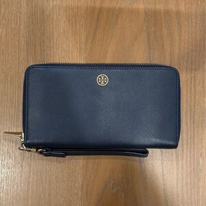 Tory Burch Navy and Red Wallet